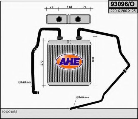 AHE 93096O Радиатор печки для IVECO