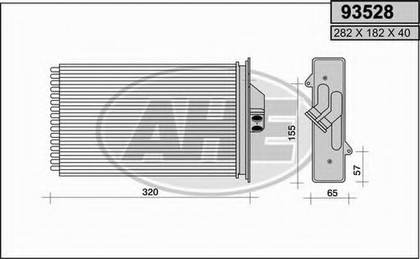 AHE 93528 Радиатор печки для CHRYSLER