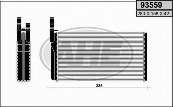 AHE 93559 Радиатор печки для ALFA ROMEO