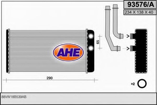 AHE 93576A Радиатор печки AHE 