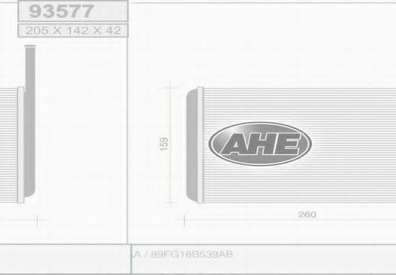 AHE 93577 Радиатор печки AHE 