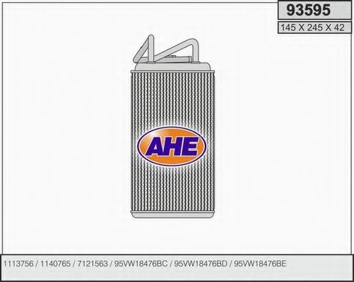 AHE 93595 Радиатор печки AHE 
