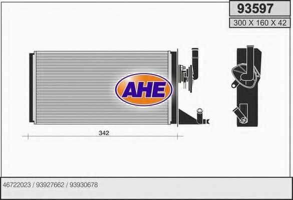 AHE 93597 Радиатор печки 