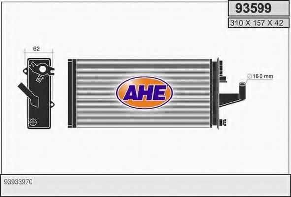 AHE 93599 Радиатор печки для IVECO
