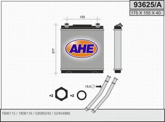 AHE 93625A Радиатор печки AHE 