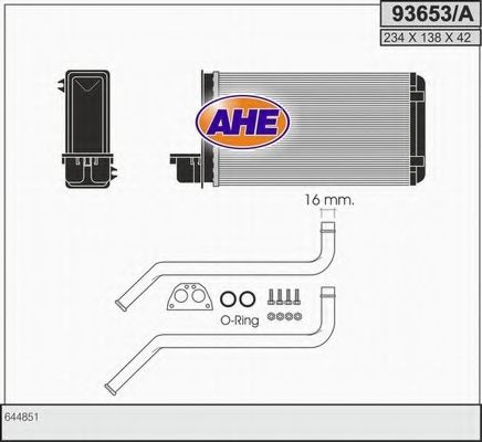 AHE 93653A Радиатор печки для PEUGEOT