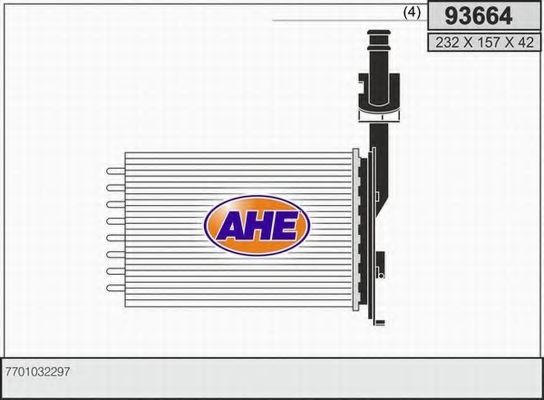 AHE 93664 Радиатор печки 