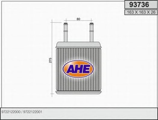 AHE 93736 Радиатор печки для HYUNDAI ACCENT
