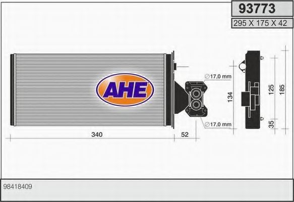 AHE 93773 Радиатор печки для IVECO