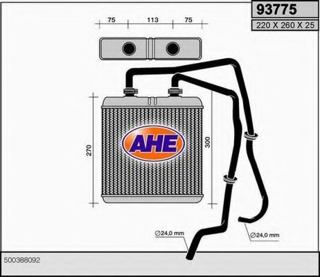 AHE 93775 Радиатор печки для IVECO