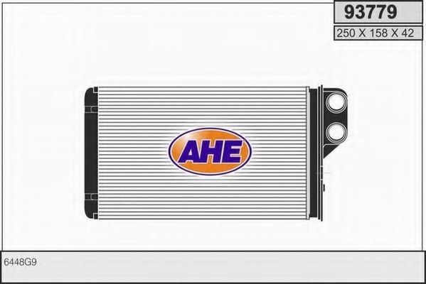 AHE 93779 Радиатор печки для PEUGEOT