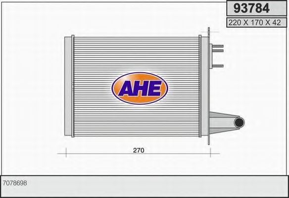 AHE 93784 Радиатор печки для FIAT STRADA