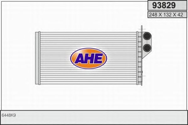AHE 93829 Радиатор печки для PEUGEOT