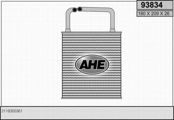 AHE 93834 Радиатор печки 