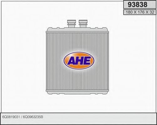 AHE 93838 Радиатор печки для SKODA