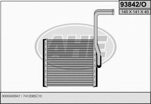 AHE 93842O Радиатор печки для SUZUKI SIDEKICK