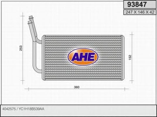 AHE 93847 Радиатор печки 