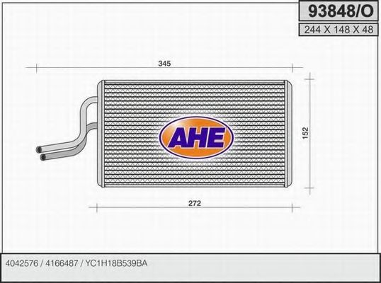 AHE 93848O Радиатор печки 
