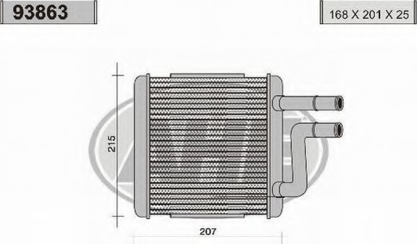 AHE 93863 Радиатор печки для CHEVROLET