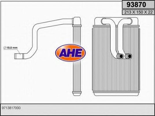 AHE 93870 Радиатор печки 