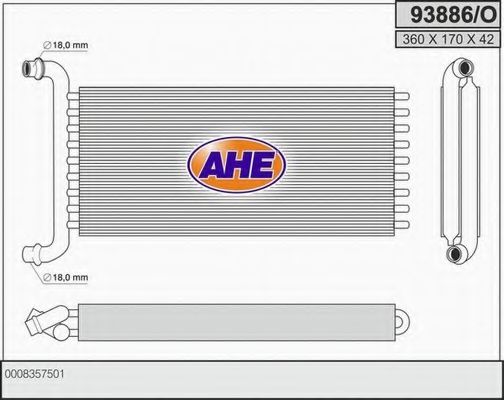 AHE 93886O Радиатор печки 