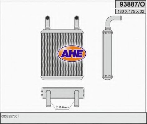 AHE 93887O Радиатор печки 