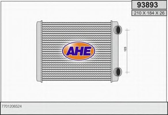 AHE 93893 Радиатор печки для RENAULT