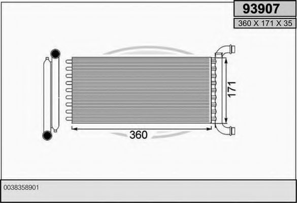 AHE 93907 Радиатор печки для MERCEDES-BENZ SPRINTER