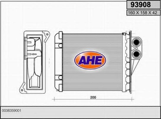 AHE 93908 Радиатор печки для MERCEDES-BENZ SPRINTER