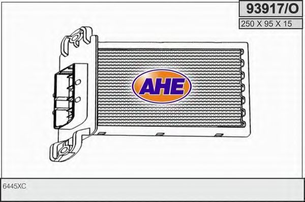 AHE 93917O Радиатор печки для PEUGEOT