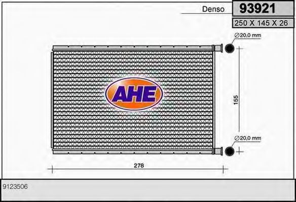 AHE 93921 Радиатор печки для BMW 1