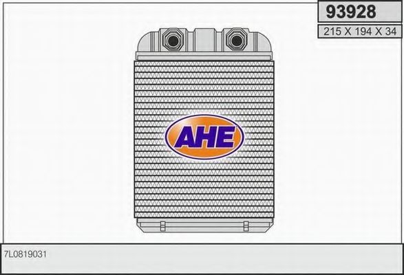 AHE 93928 Радиатор печки для PORSCHE