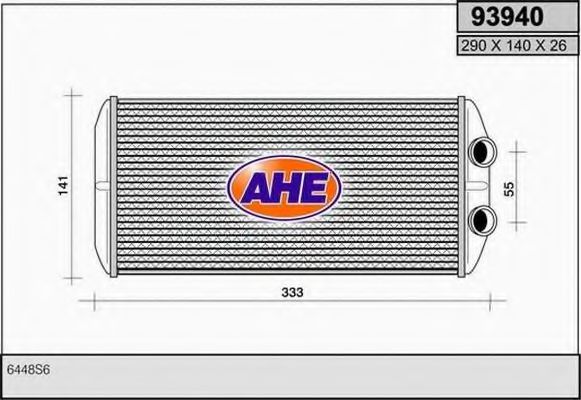 AHE 93940 Радиатор печки для PEUGEOT