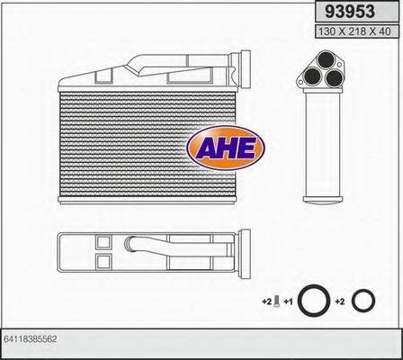 AHE 93953 Радиатор печки для BMW X5