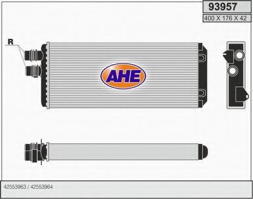 AHE 93957 Радиатор печки для IVECO