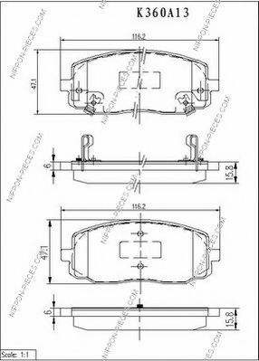 NPS K360A13 Тормозные колодки NPS 