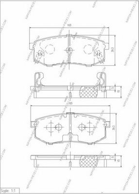 NPS K361A09 Тормозные колодки NPS для KIA