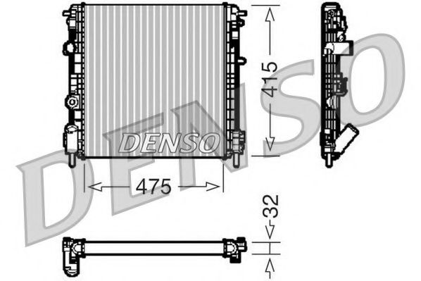 NPS DRM23014 Радиатор охлаждения двигателя для DACIA