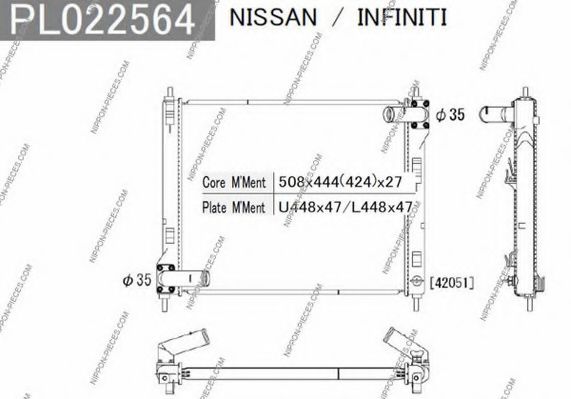 NPS N156N120 Радиатор охлаждения двигателя для NISSAN JUKE