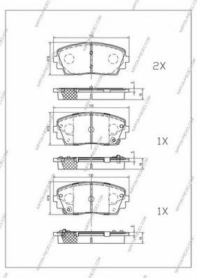 NPS K360A25 Тормозные колодки NPS для KIA