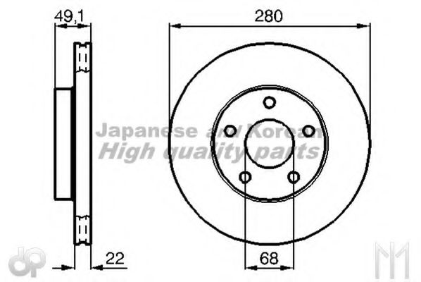 ASHUKI 09904701 Тормозные диски ASHUKI для NISSAN