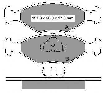 VEMA 833311 Тормозные колодки для FIAT DUNA