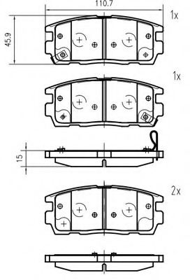 VEMA K421800 Тормозные колодки VEMA для CHEVROLET