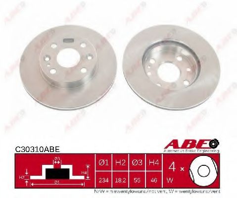 ABE C30310ABE Тормозные диски для KIA RIO