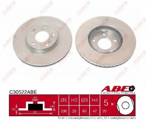 ABE C30522ABE Тормозные диски ABE для KIA