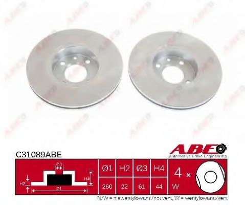 ABE C31089ABE Тормозные диски для DACIA