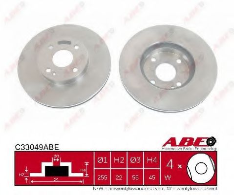 ABE C33049ABE Тормозные диски для MAZDA MX-3