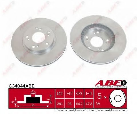 ABE C34044ABE Тормозные диски для HONDA FR-V