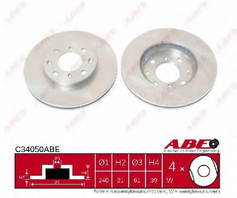 ABE C34050ABE Тормозные диски для HONDA LOGO
