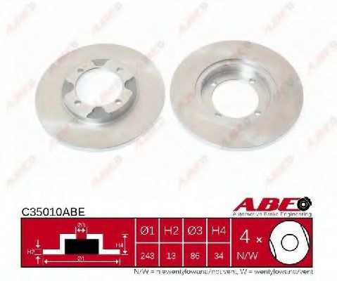 ABE C35010ABE Тормозные диски для PROTON